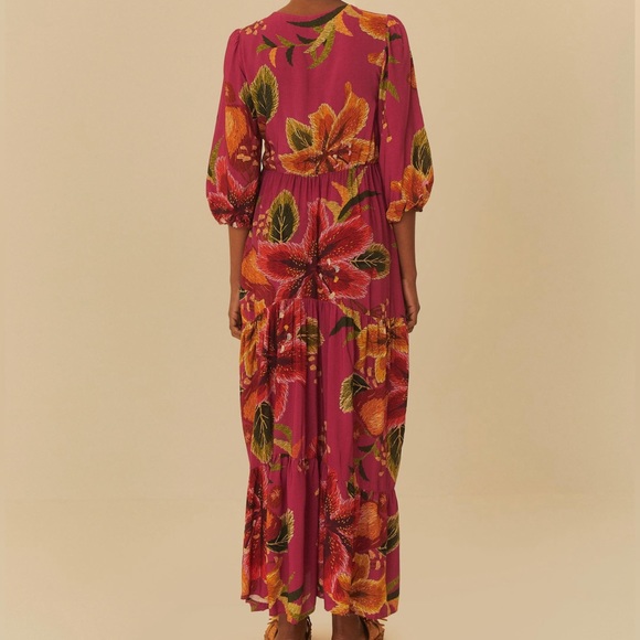 SUPER RARE NWT Farm Rio Pink Floral Dress - Picture 7 of 16